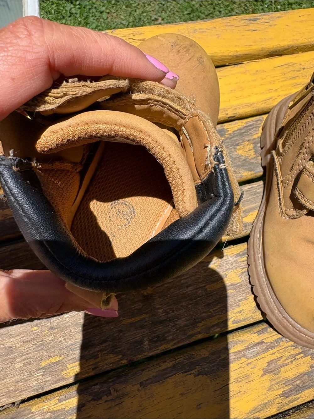 wonder nation Tan Hook-and-Loop Toddler Boots